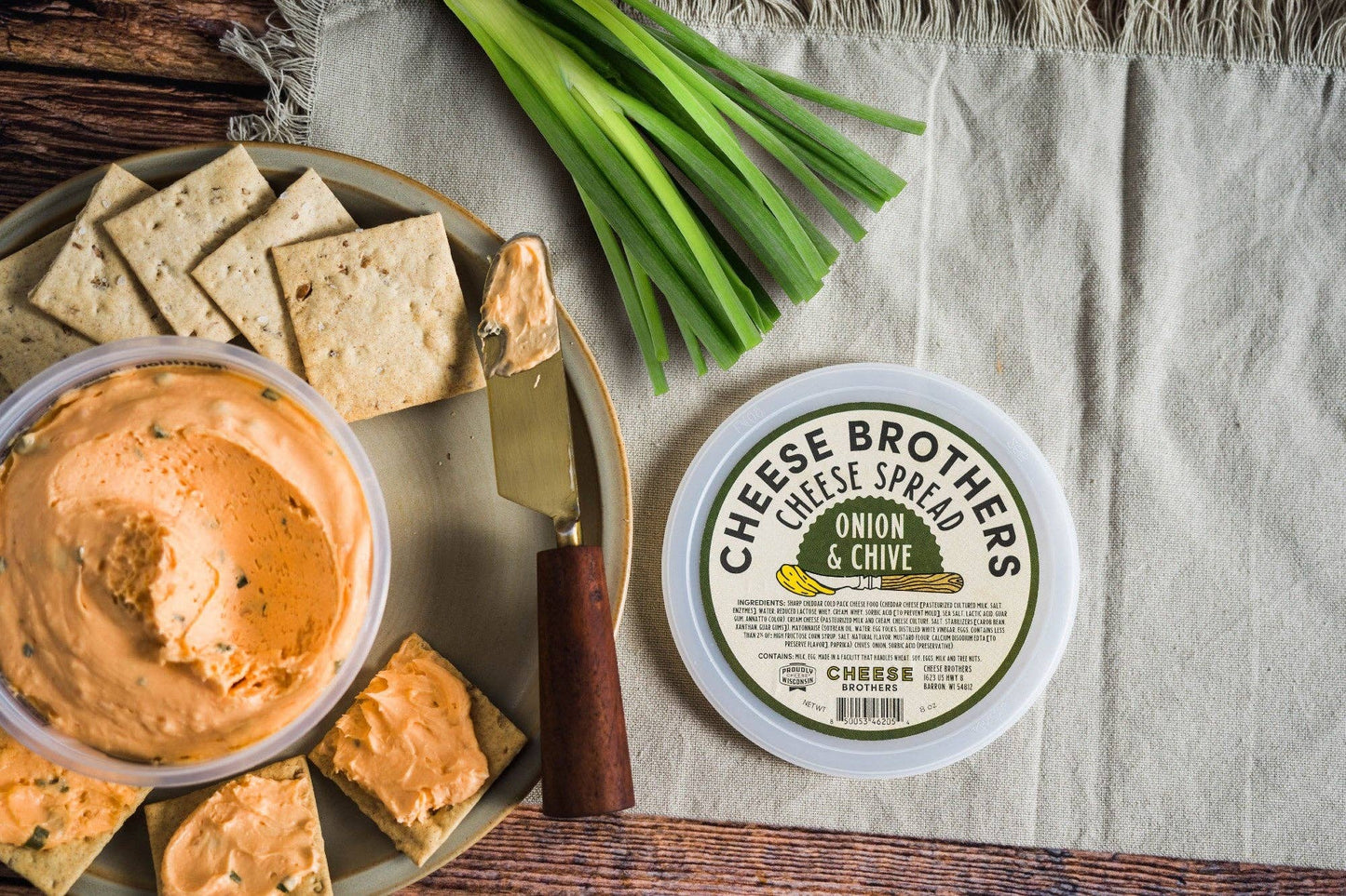 Cheese Brothers Onion and Chive Cheese Spread, Wisconsin
