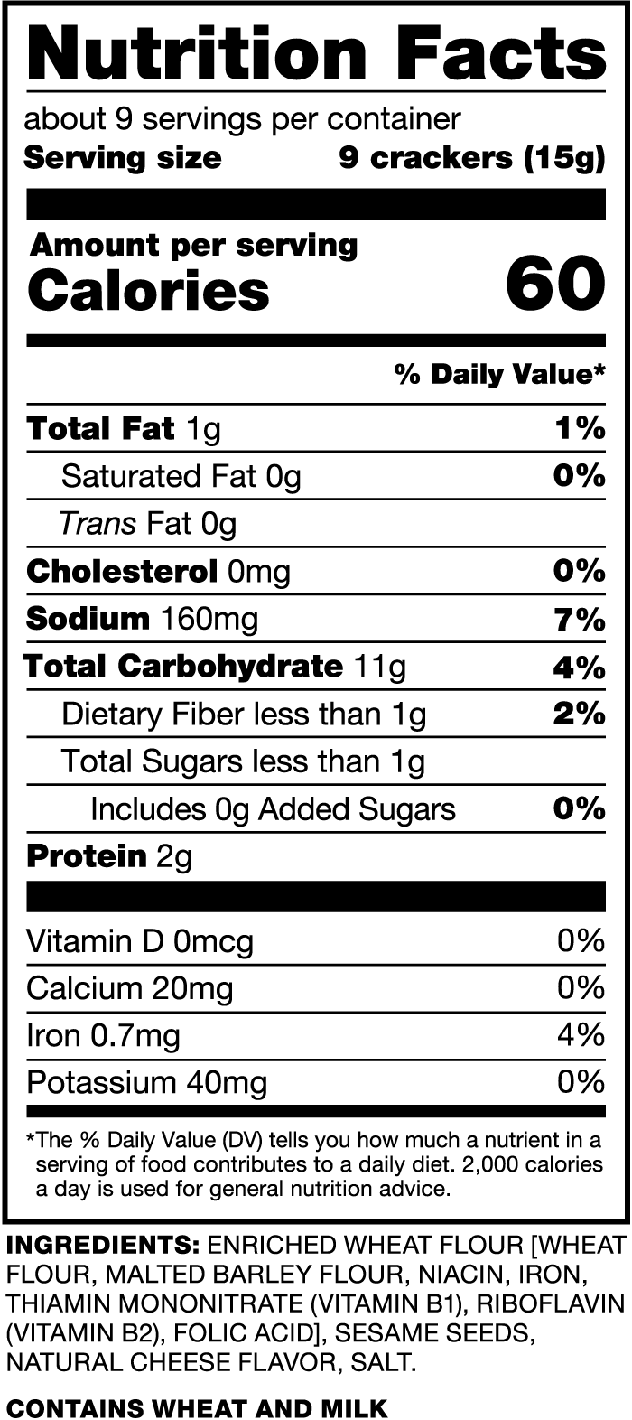 34 Degree 'Sesame Crisps' Crackers, Colorado