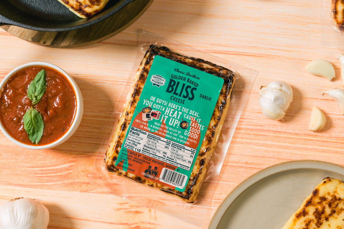 Cheese Brothers Garlic Golden Baked Bliss Cheese, Wisconsin