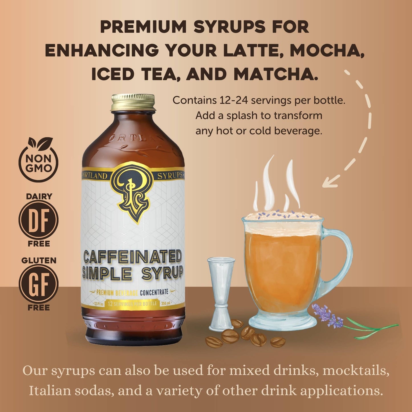 Portland Syrups Caffeinated Simple Syrup, Oregon