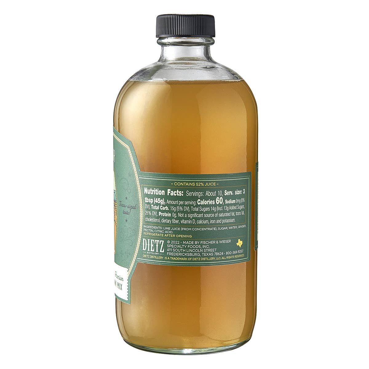 Dietz Distillery Lime Ginger Cocktail Mix, Texas