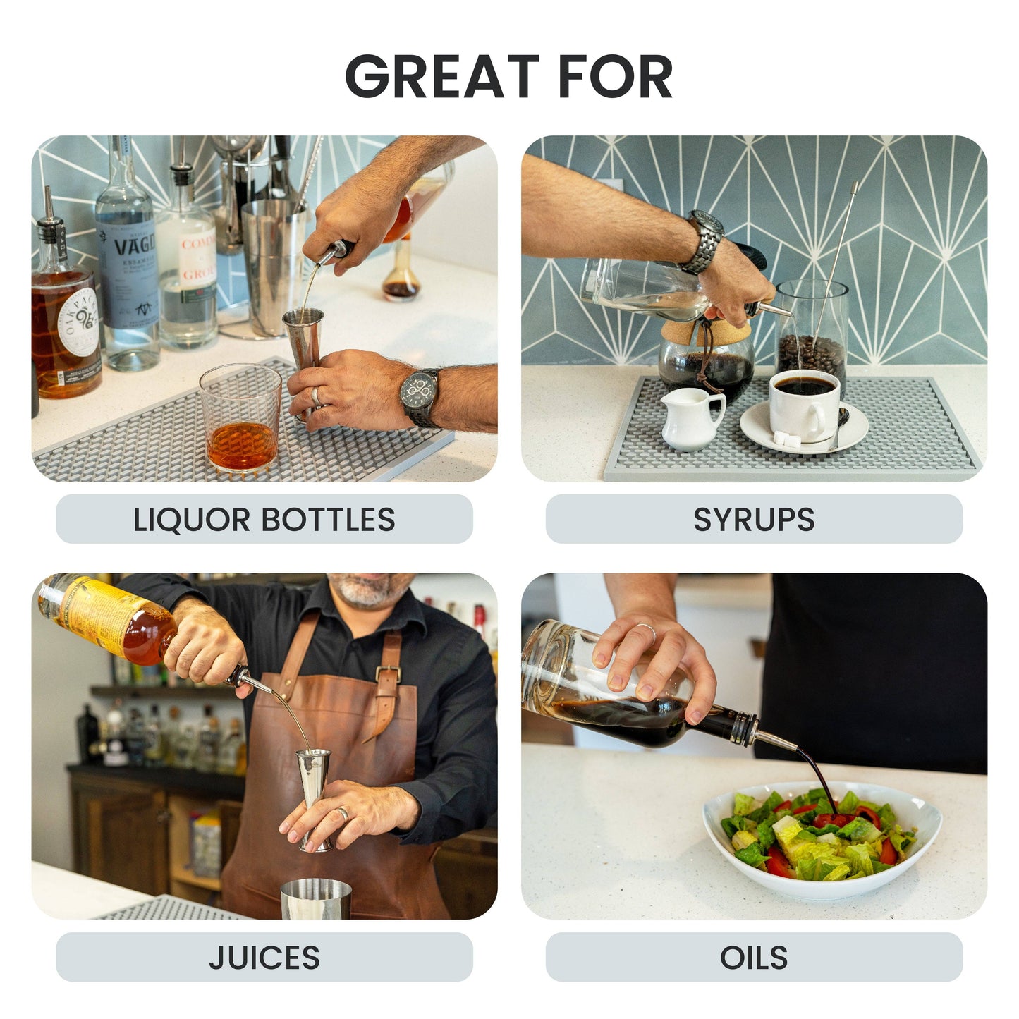 A Bar Above Black Pour Spouts