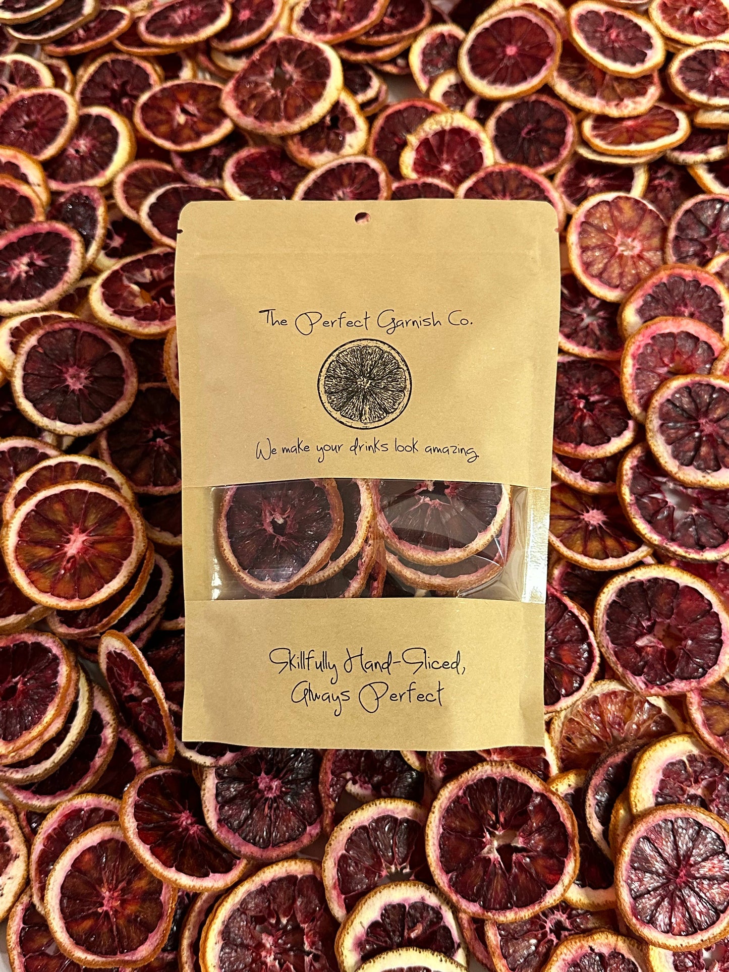 The Perfect Garnish Co. Blood Orange Wheel Slices, Texas