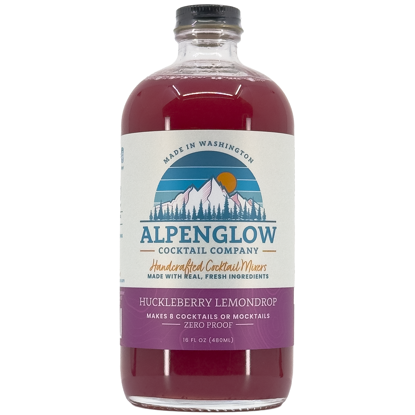 Alpenglow Cocktail Company Huckleberry Lemondrop Syrup, Washington