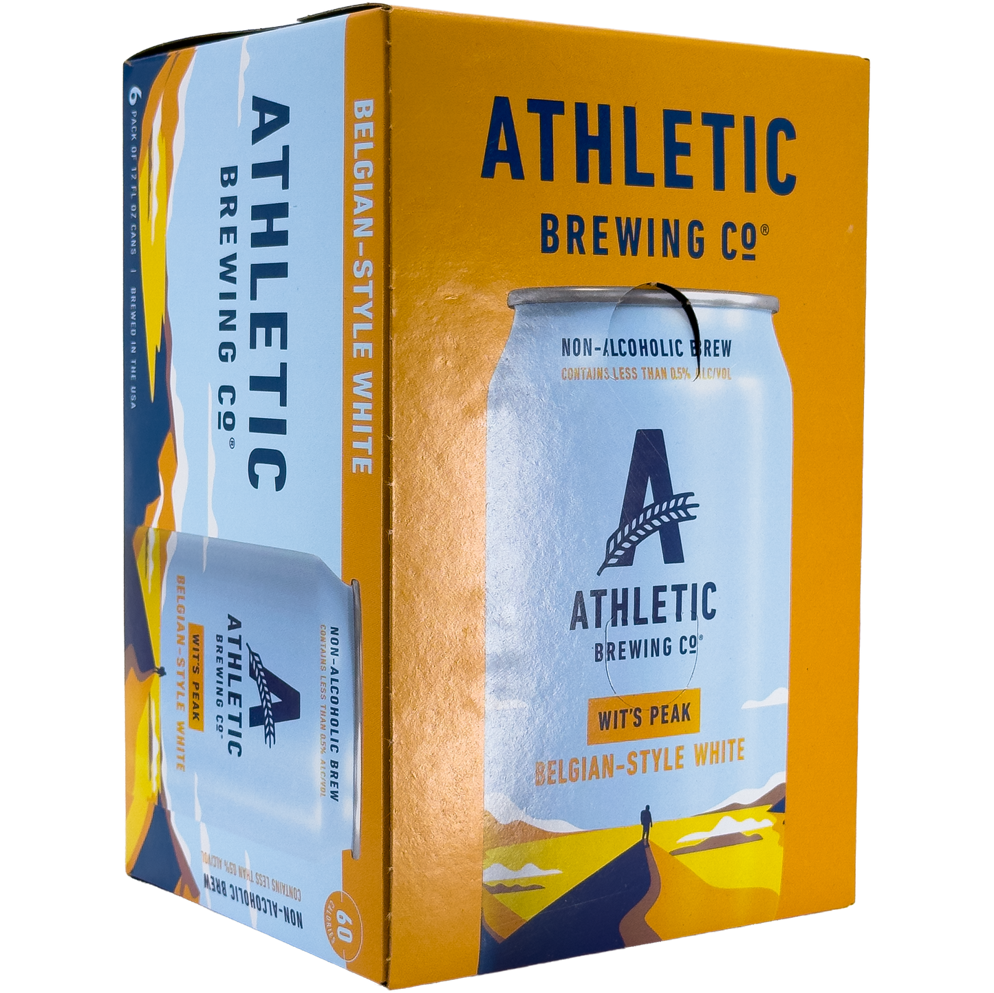 Athletic Brewing Co. Wit's Peak White Non Alcoholic Beer, Connecticut, USA