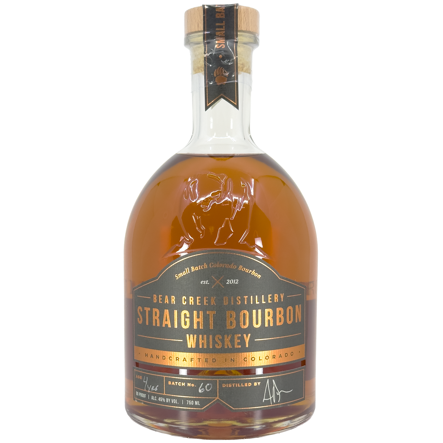 Bear Creek Distillery Straight Bourbon Whiskey, Colorado