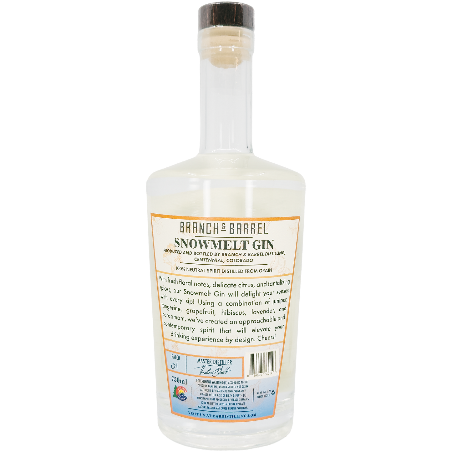 Branch & Barrel 'Snowmelt Gin', Colorado