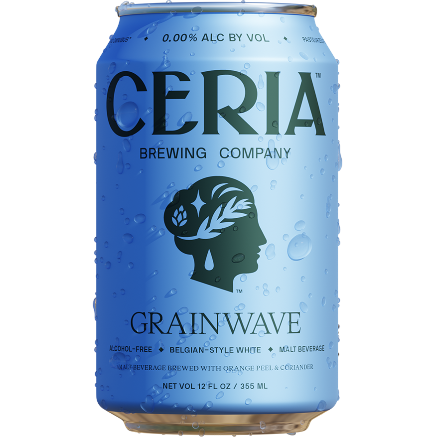 Ceria Brewing Co. Grainwave Belgian Style Non-Alcoholic White Ale Beer, Colorado, USA