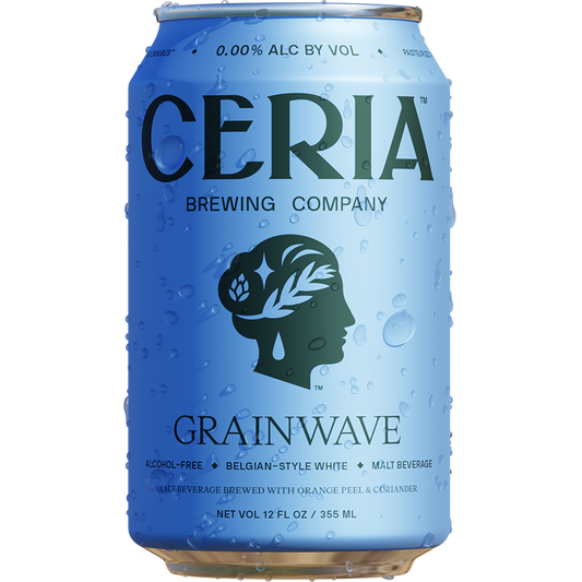 Ceria Brewing Co. Grainwave Belgian Style Non-Alcoholic White Ale Beer, Colorado, USA