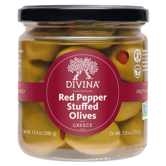Divina Red Pepper Stuffed Olives