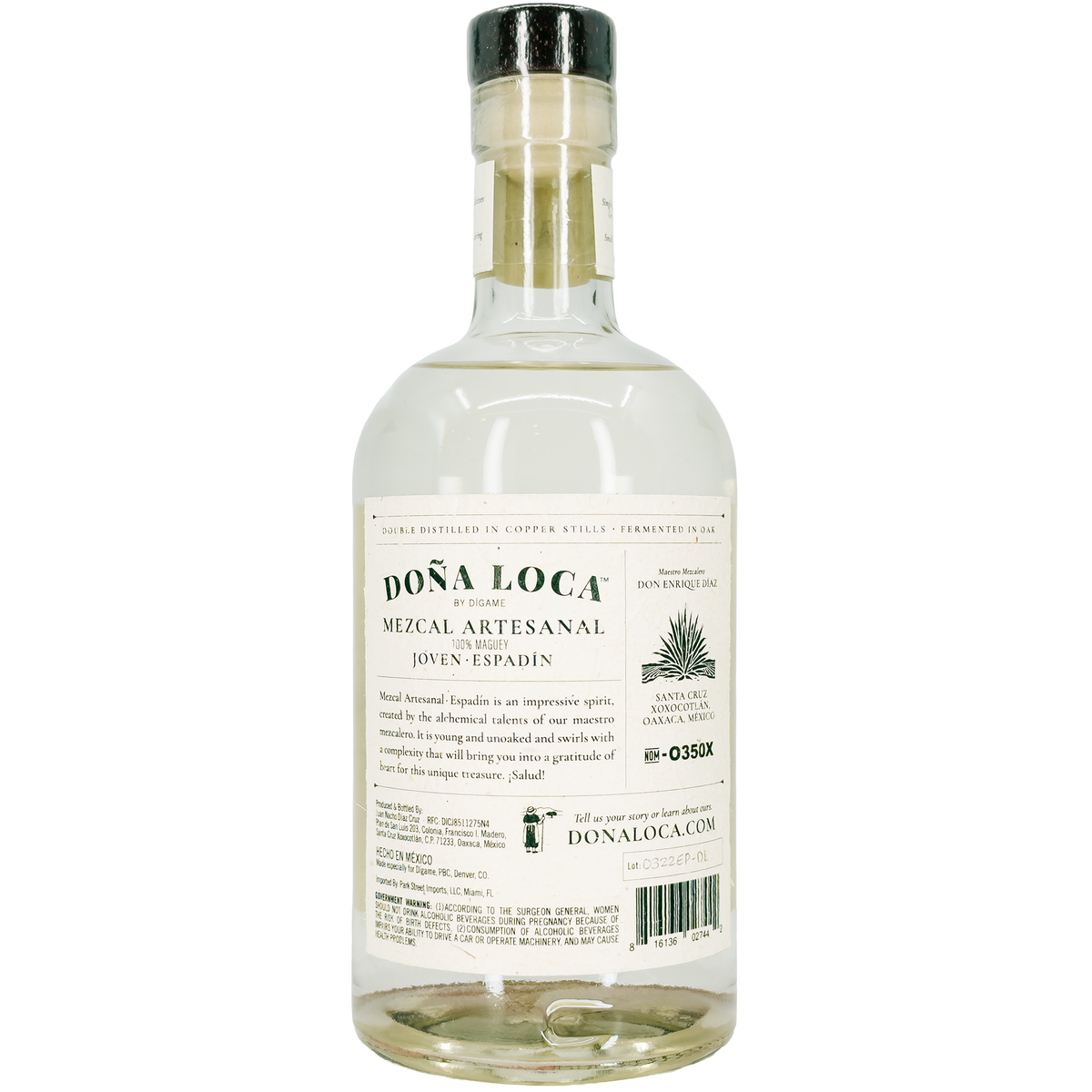 Dona Loca Espadin Mezcal, Oaxaca, Mexico