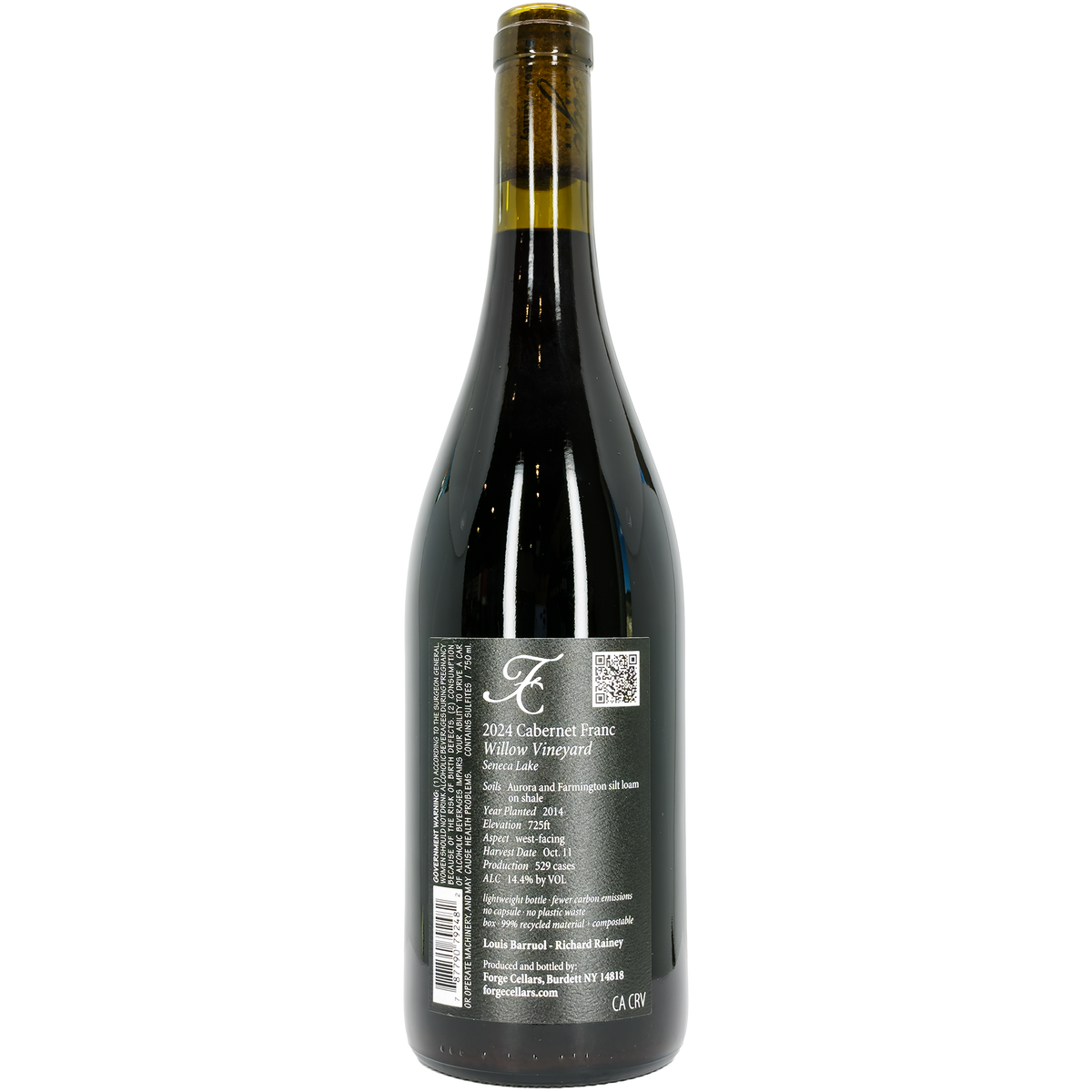 Forge Cellars Willow Vineyard Cabernet Franc, Seneca Lake, New York