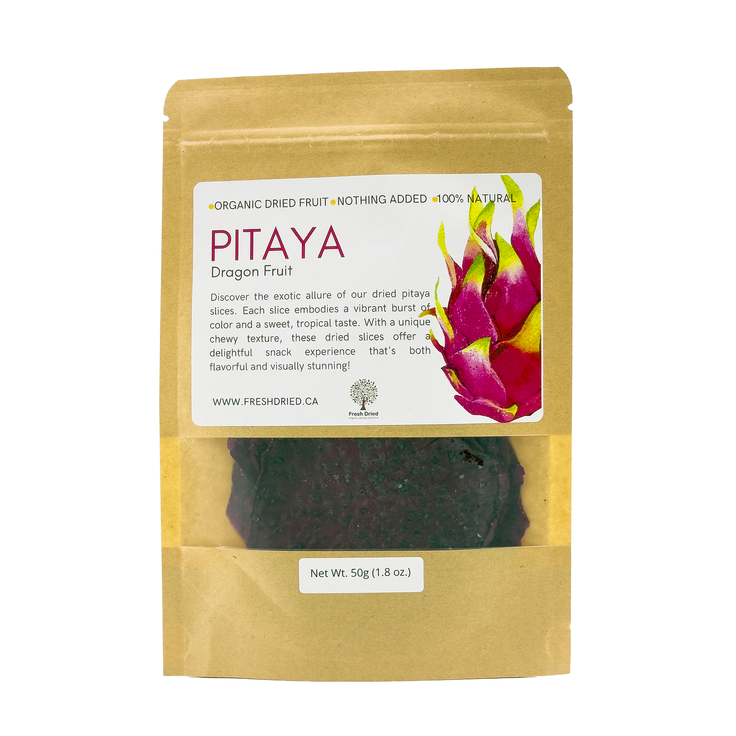 FreshDried Dried Pitaya / Dragon Fruit Slices, Canada