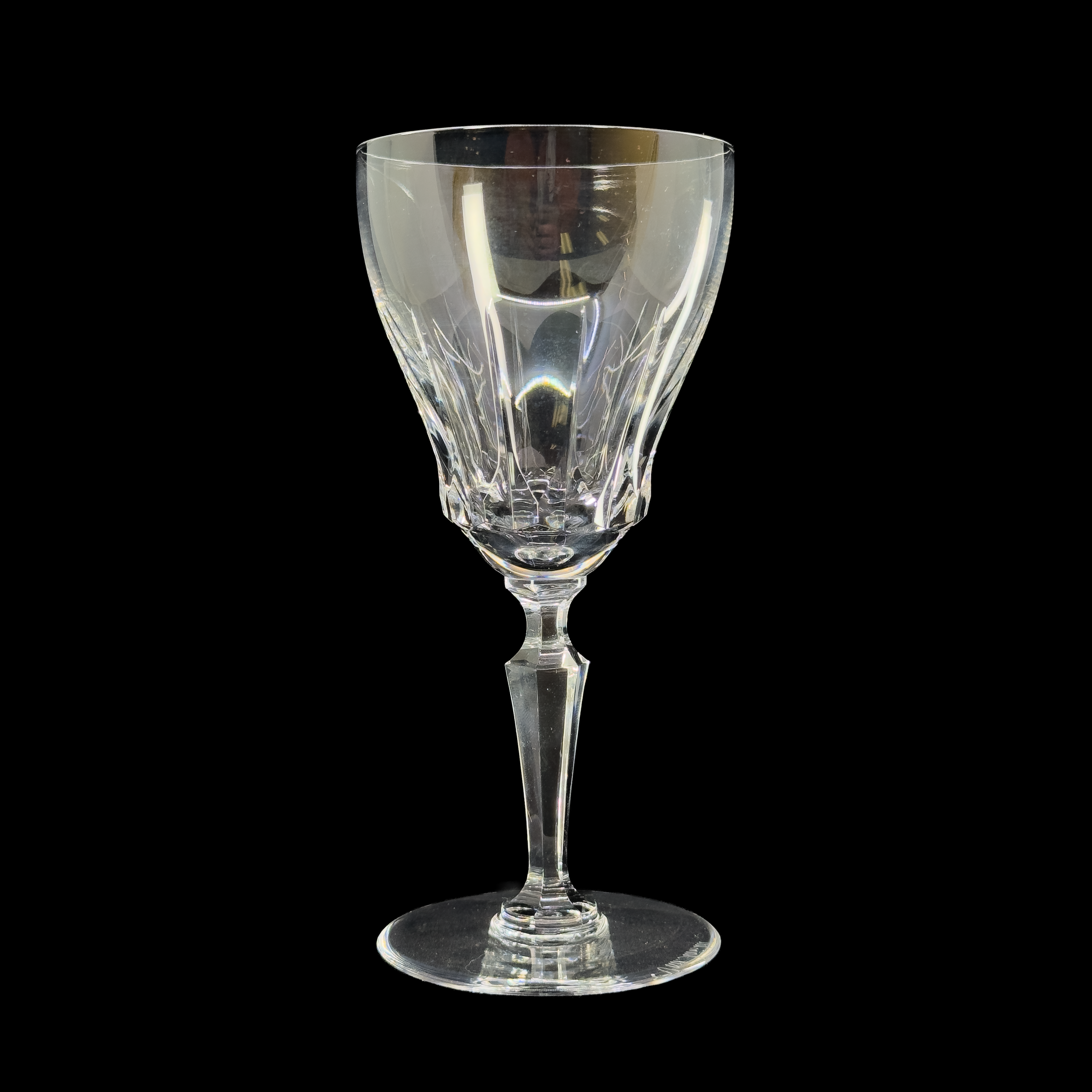 Val St. Lambert Fine Crystal Wine Glasses (Pair)