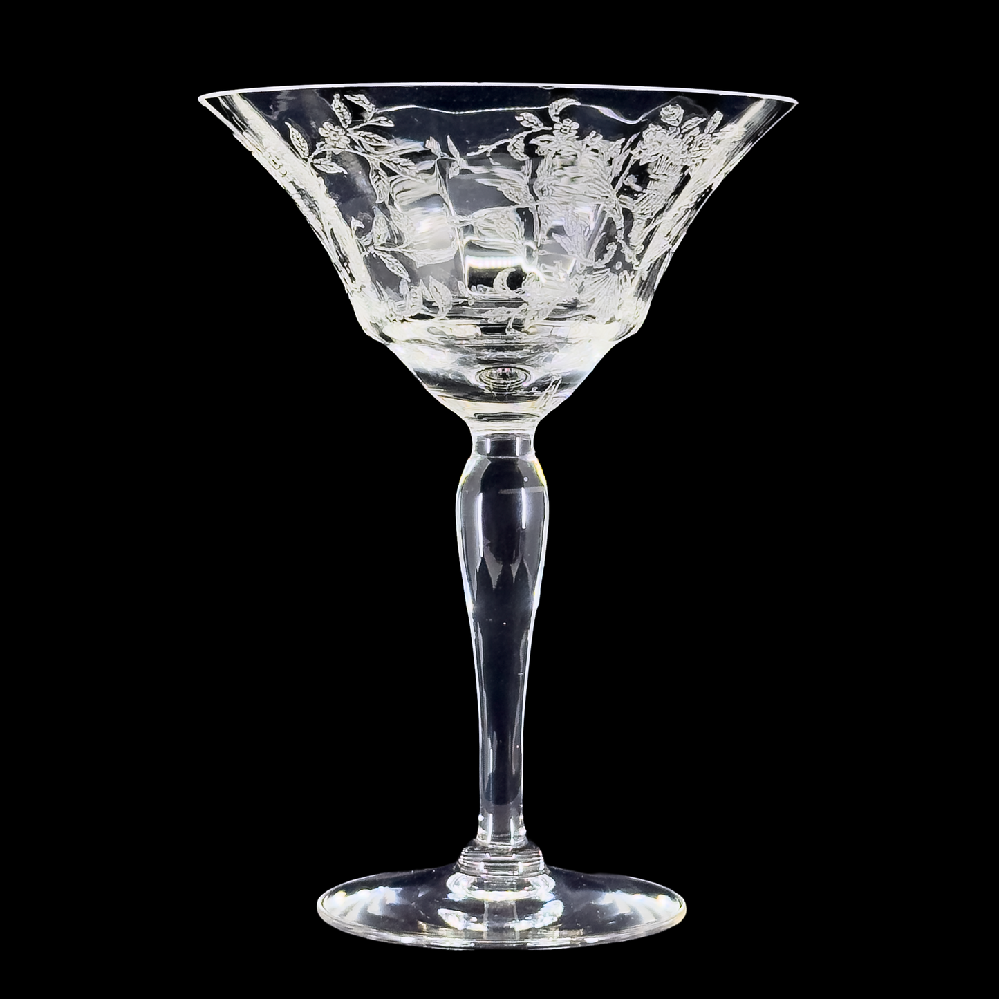 Lace Bouquet Champagne Coupe by Morgantown Glass Co.