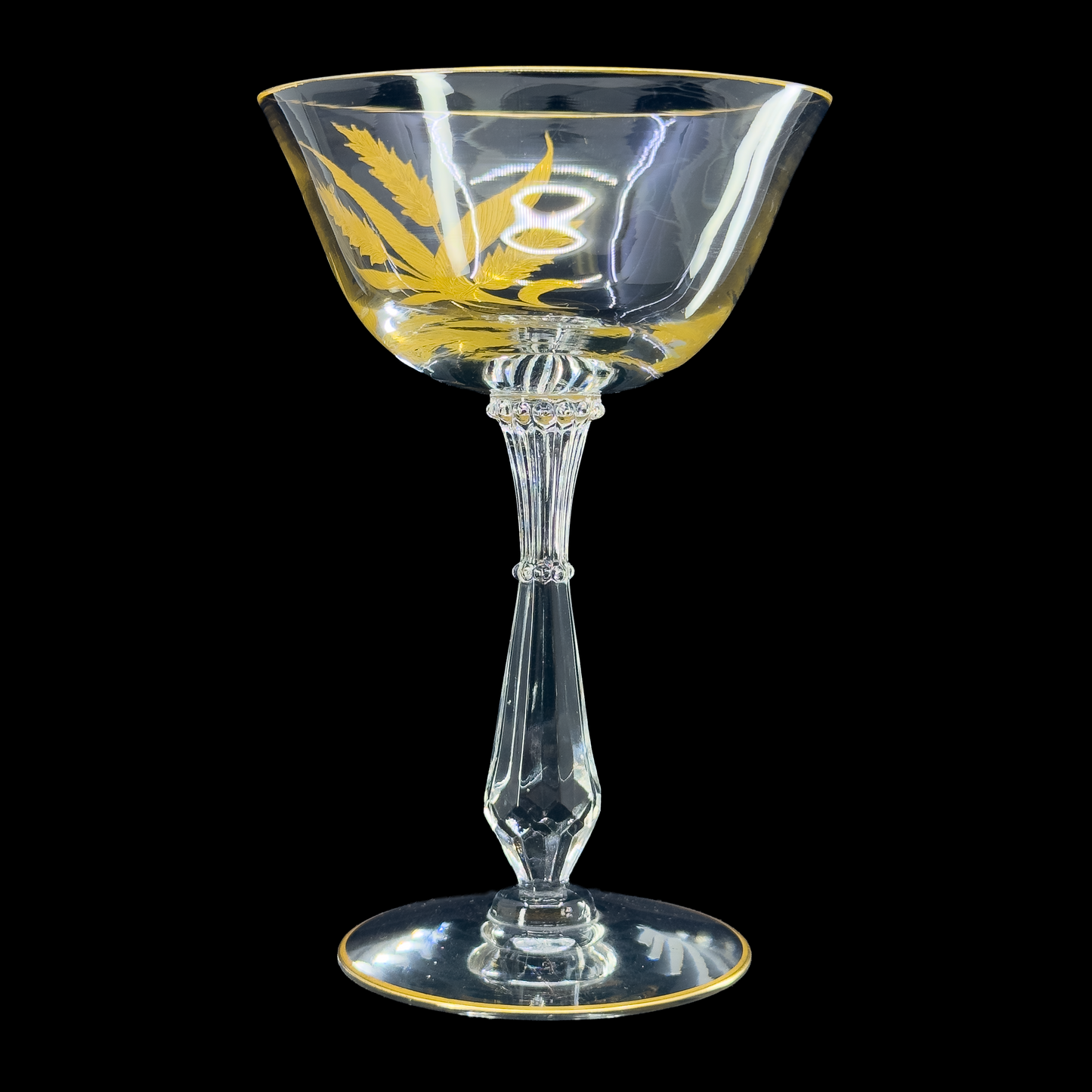 Lenox Tall Champagne Coupe with Gold Trim by Tiffin-Franciscan