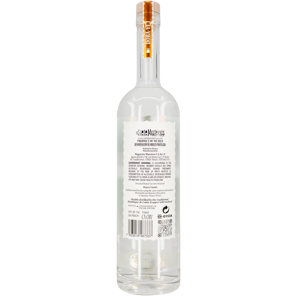 Los Siete Misterios 'Doba-Yej' Mezcal Joven, Mexico