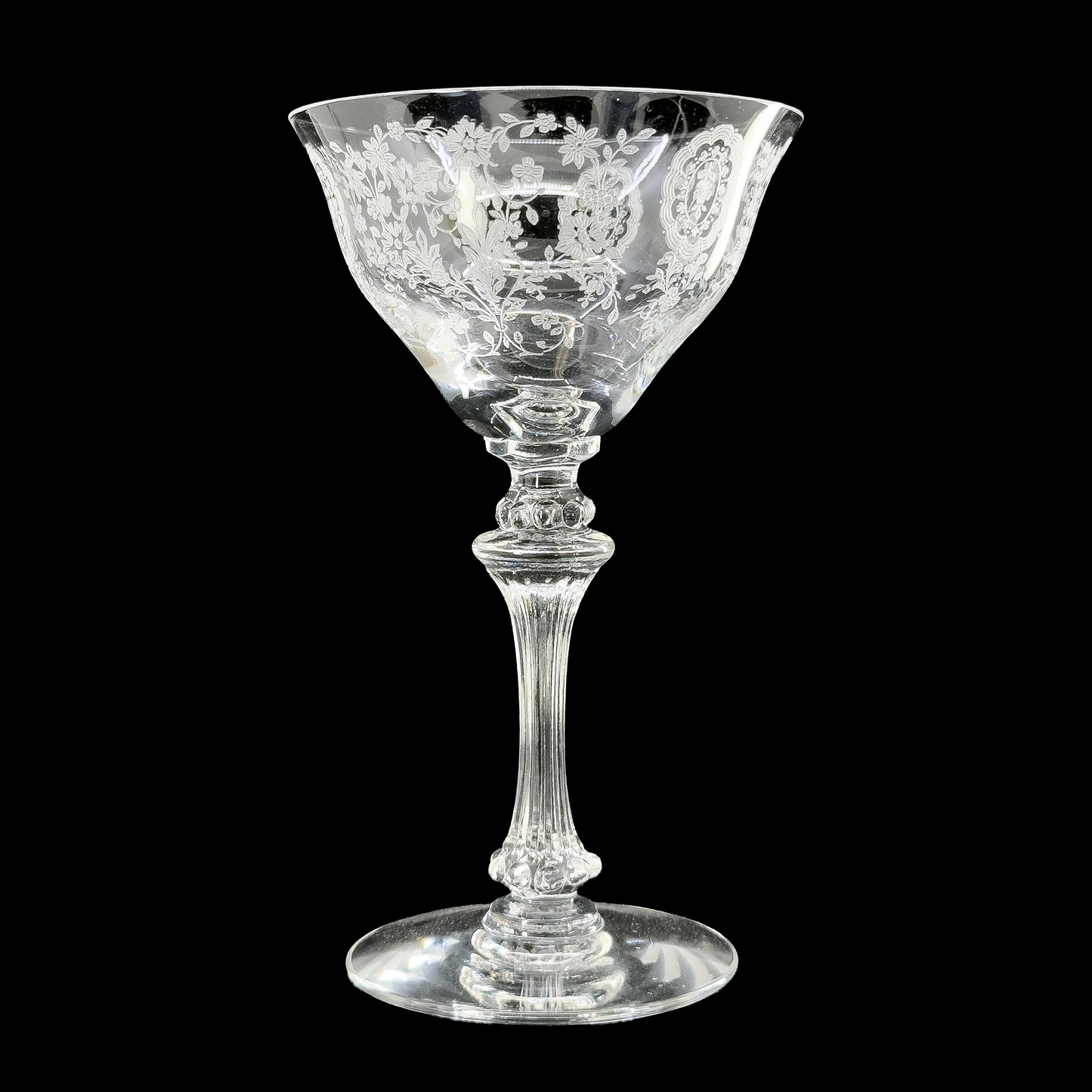 Love Lace Etched Parfait Glass by Tiffin-Franciscan