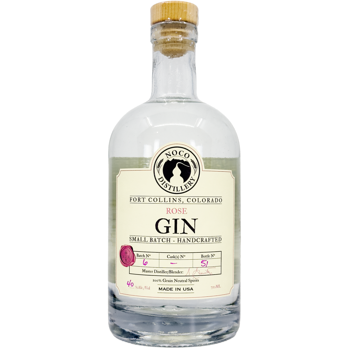 NOCO Distillery Rose Gin, Colorado