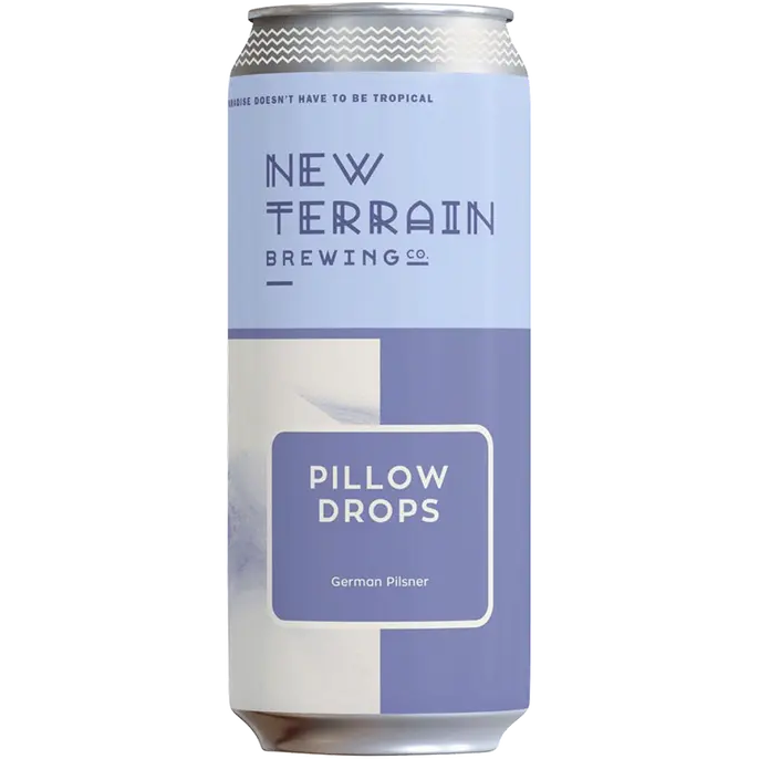 New Terrain Brewing 'Pillow Drops' German Pilsner Beer, Colorado, USA