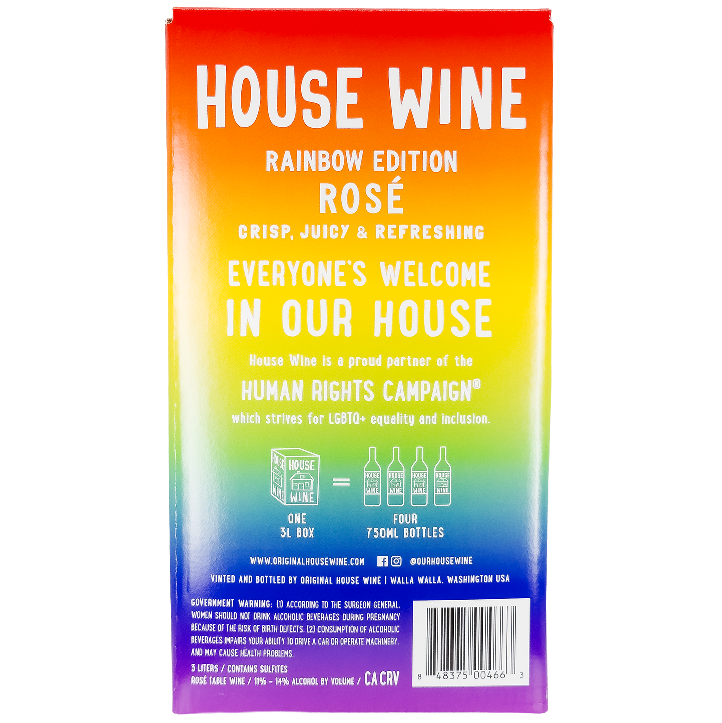 Original House Wine 'House Wine' Rose Pride Edition, Washington