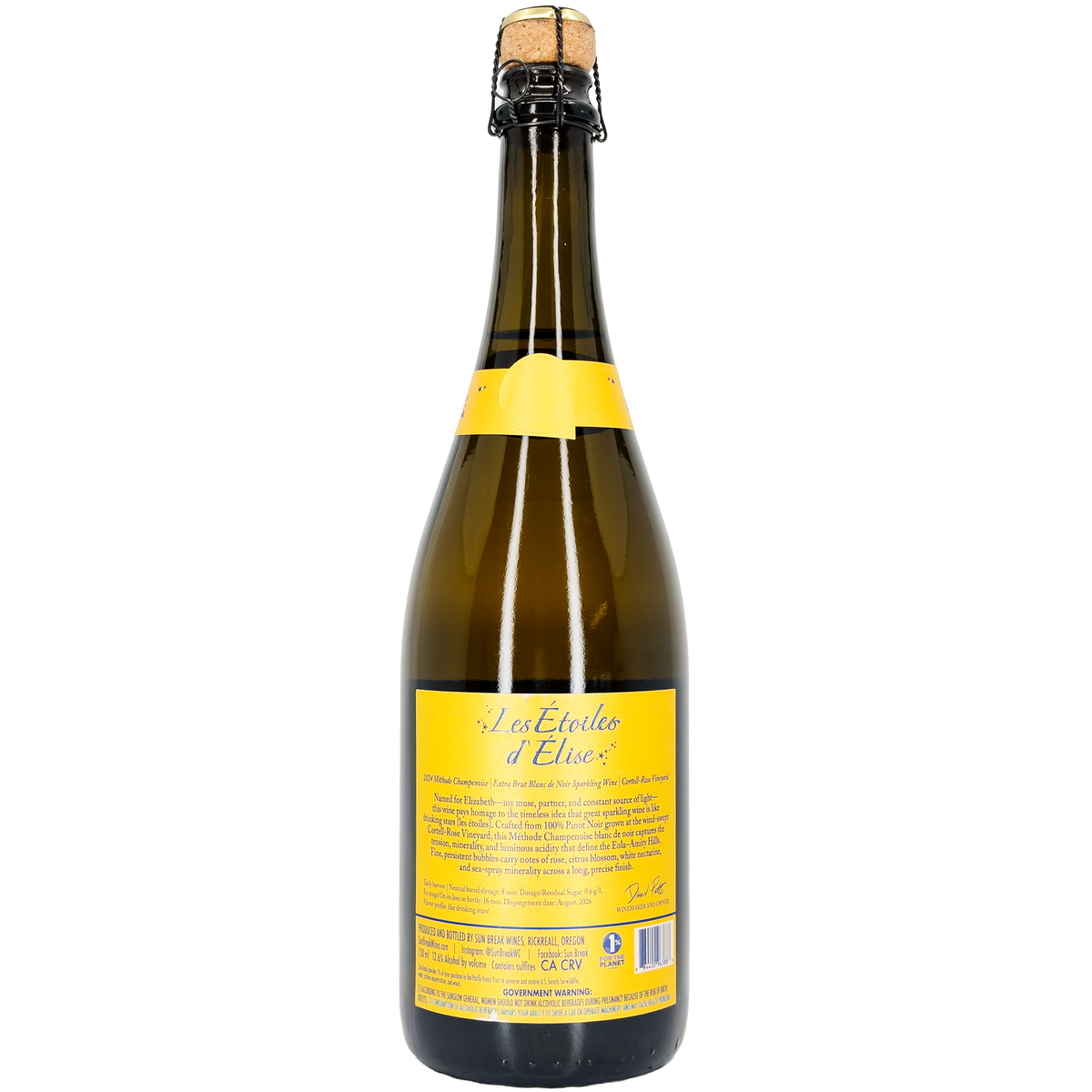 Sun Break Wines 'Les Etoiles d'Elise' Extra Brut Blanc de Noir, Willamette Valley, Oregon