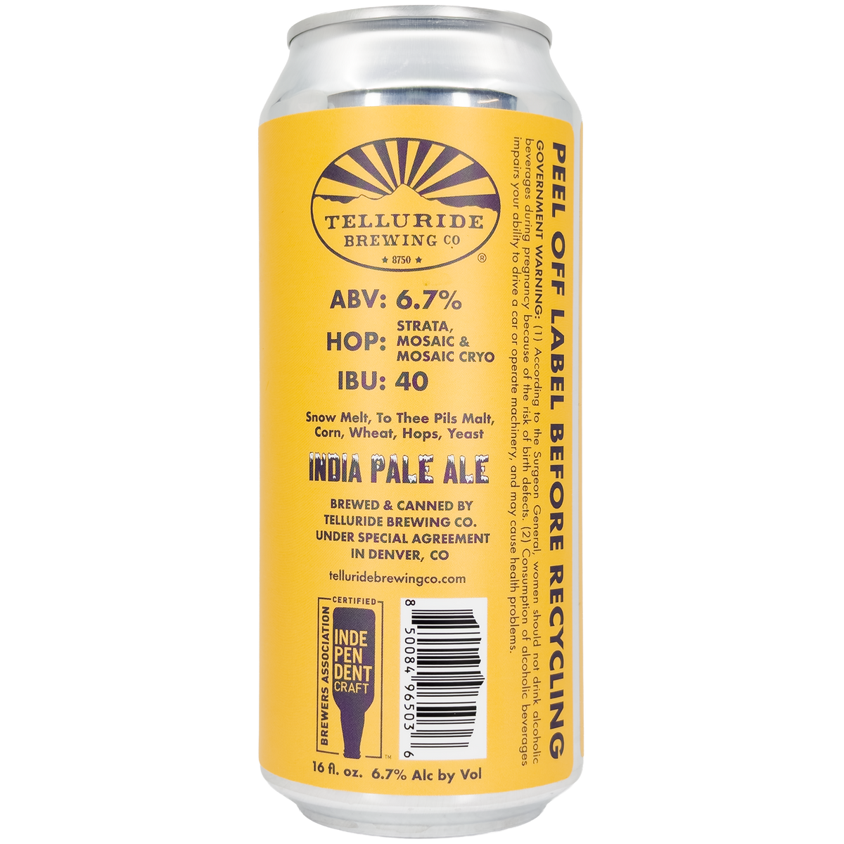 Telluride Brewing 'Super El Niño' India Pale Ale Beer, Colorado