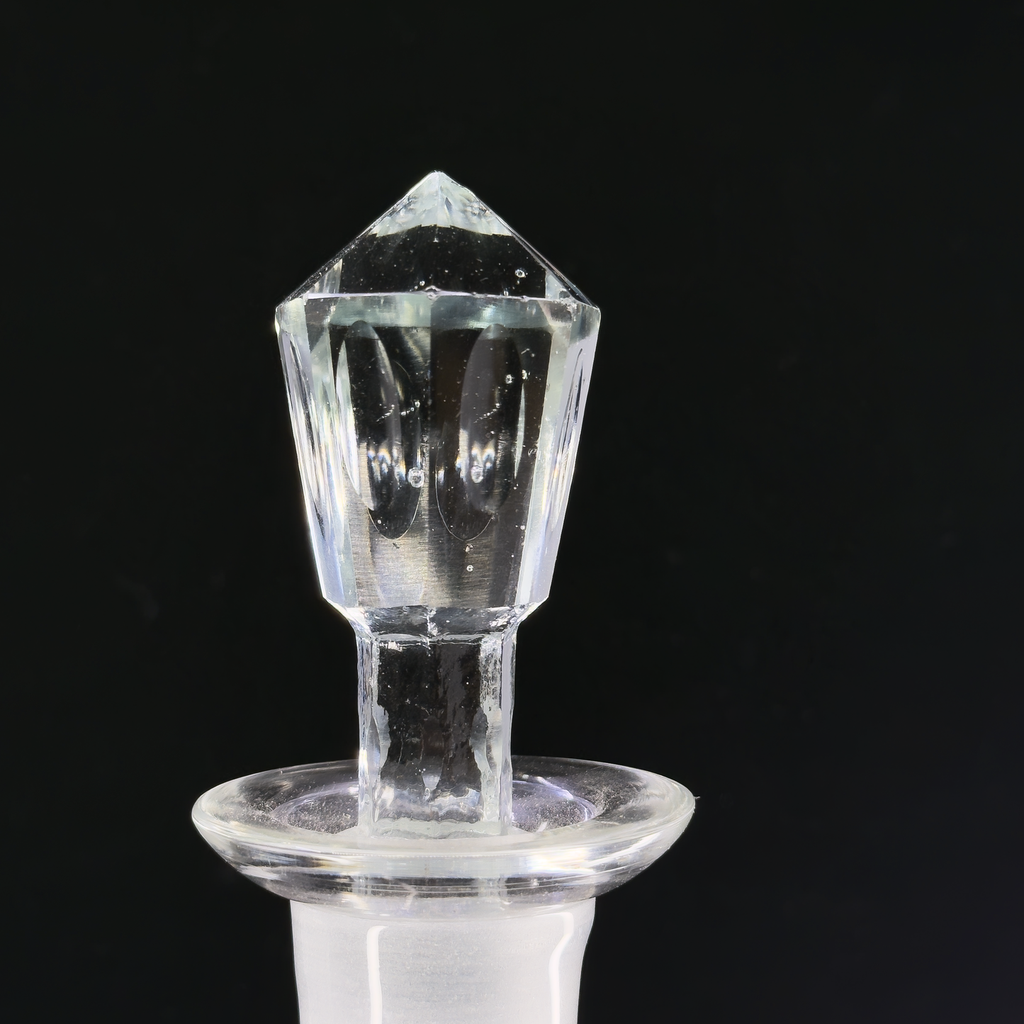 Vintage Crystal Hand-Etched Decanter with Stopper