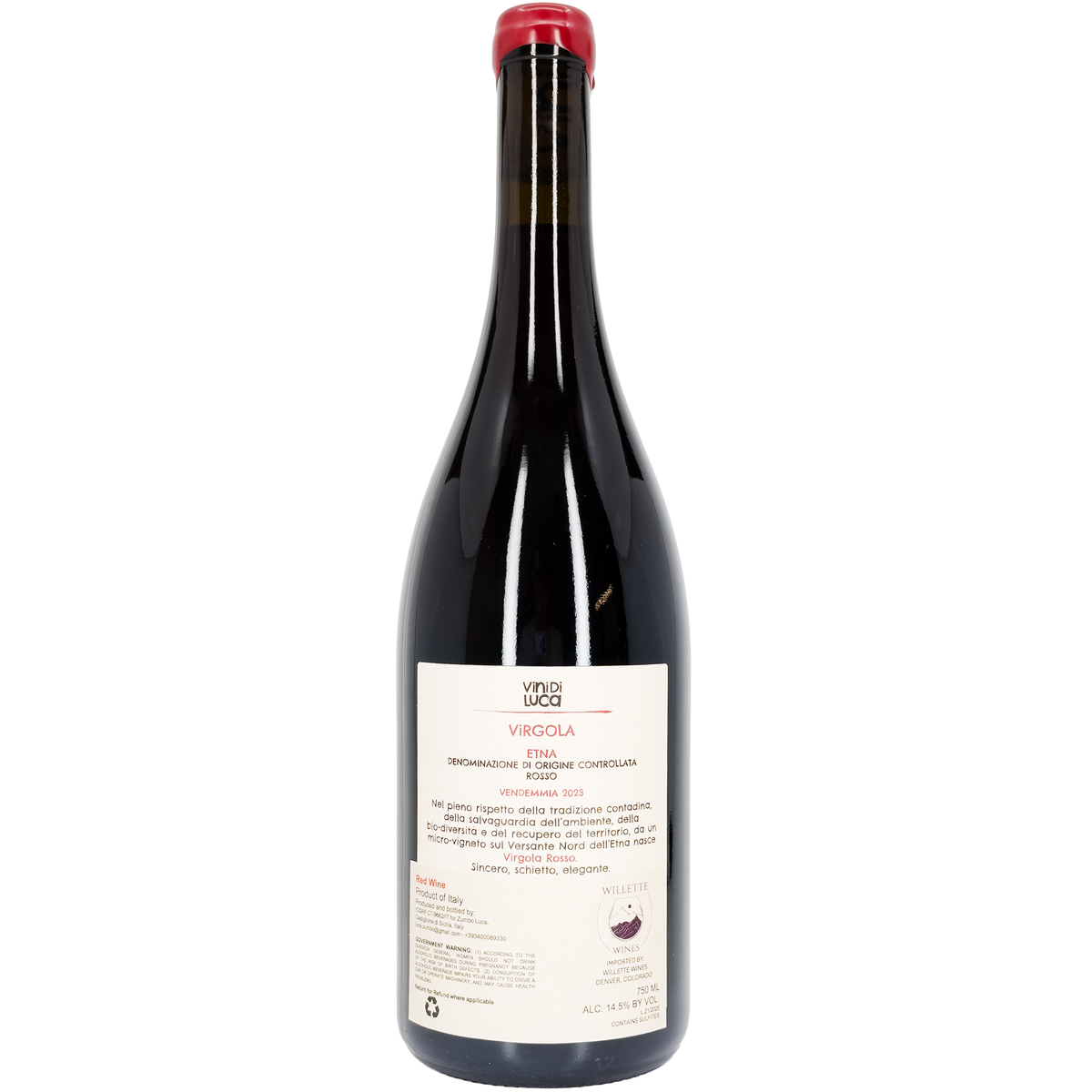 Vini di Luca 'Virgola' Etna Rosso, Sicily, Italy