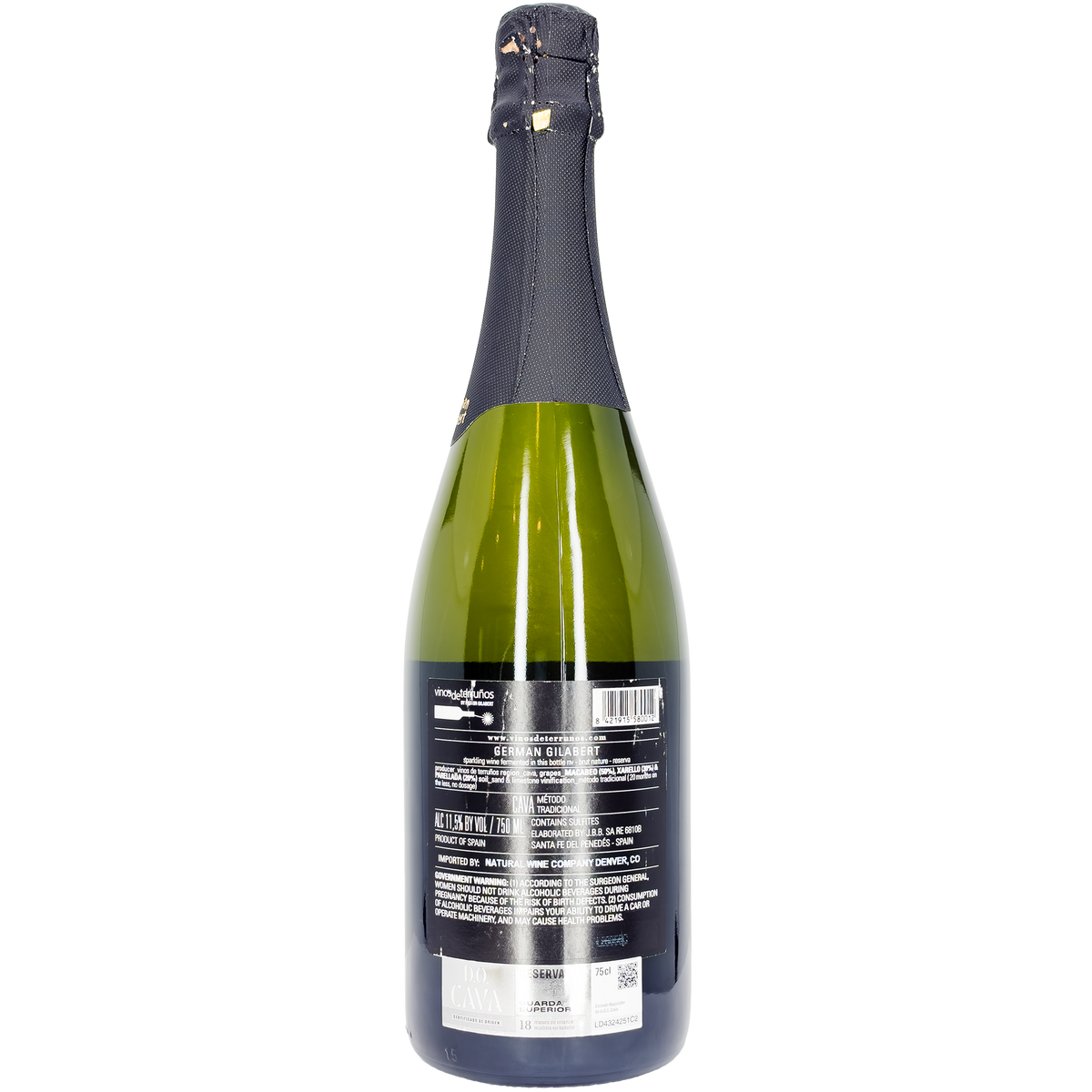 Vinos de Terrunos 'German Gilabert' Brut Nature Reserva Cava, Penedes, Spain
