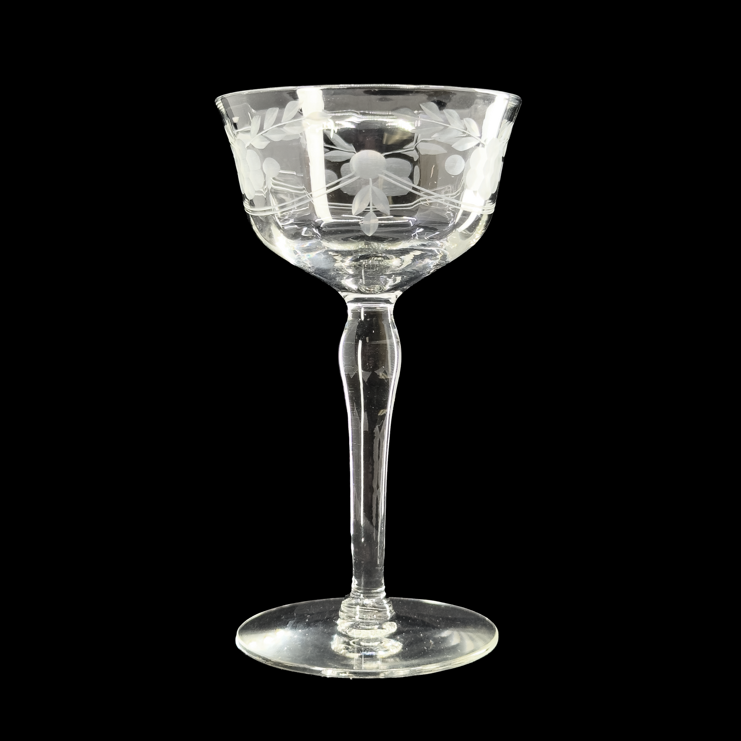 Vintage Etched Optic Nick & Nora Coupe