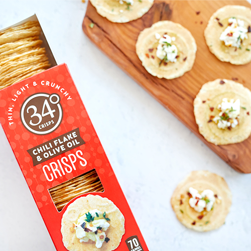 34 Degree 'Chili Flake & Olive Oil Crisps' Crackers, Colorado