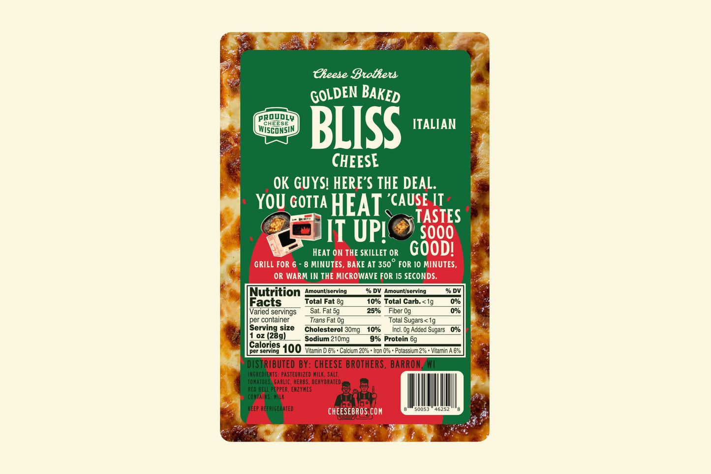 Cheese Brothers 'Golden' Baked Bliss Italian Cheese, Wisconsin