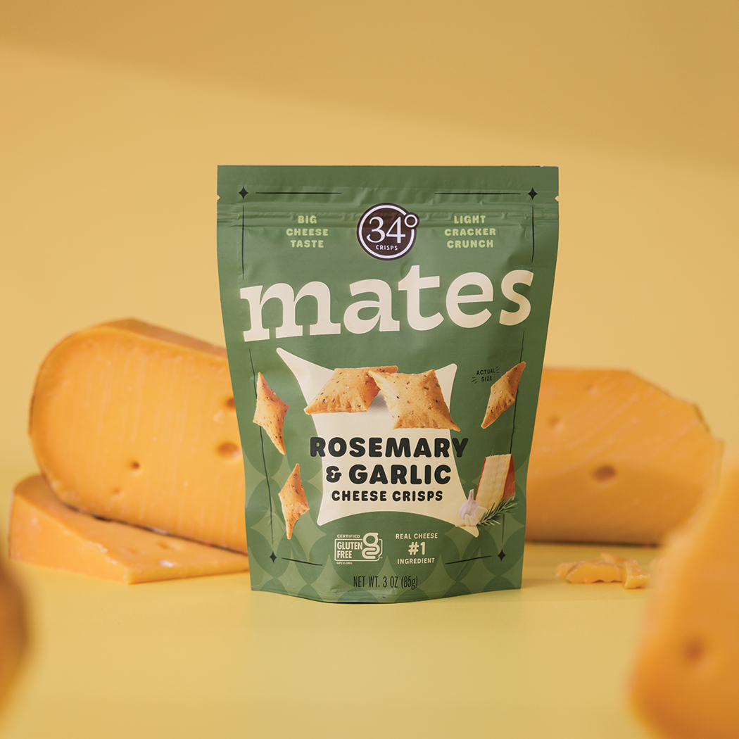 34 Degree 'Mates' Rosemary Garlic Gluten Free Cheese Crisps, Colorado