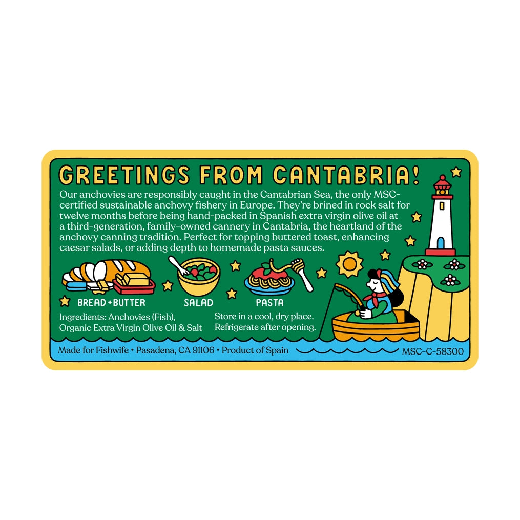 Fishwife Cantabrian Anchovies in Extra Virgin Olive Oil, Spain
