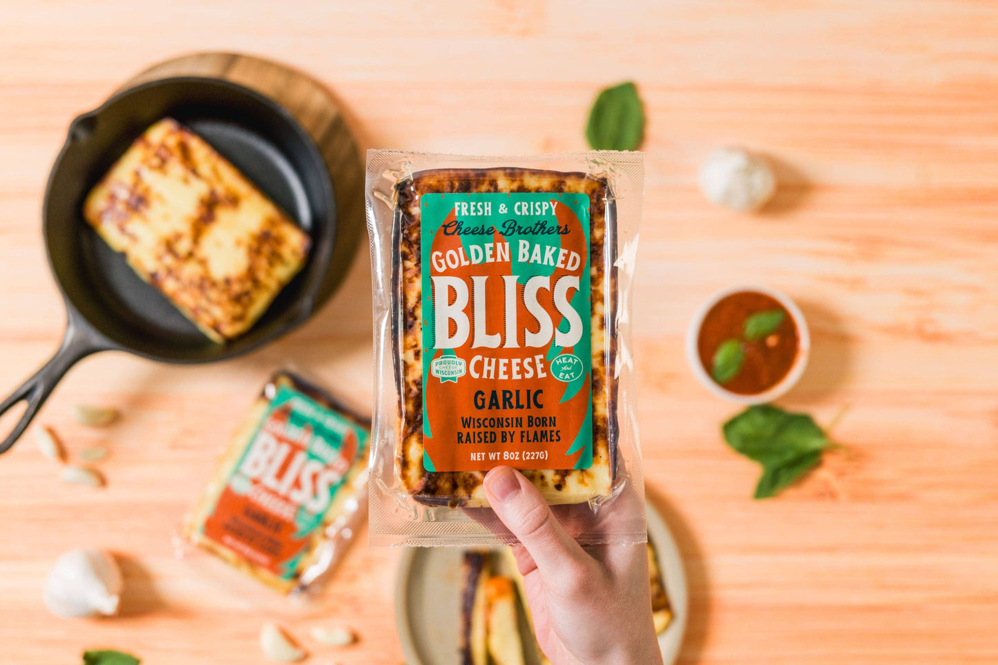 Cheese Brothers 'Golden' Baked Bliss Garlic Cheese, Wisconsin