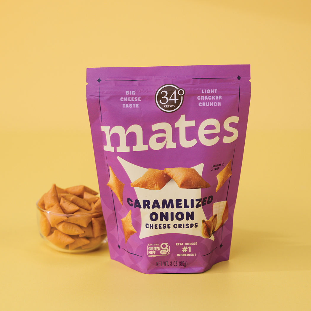 34 Degree 'Mates' Caramelized Onion Gluten Free Cheese Crisps, Colorado