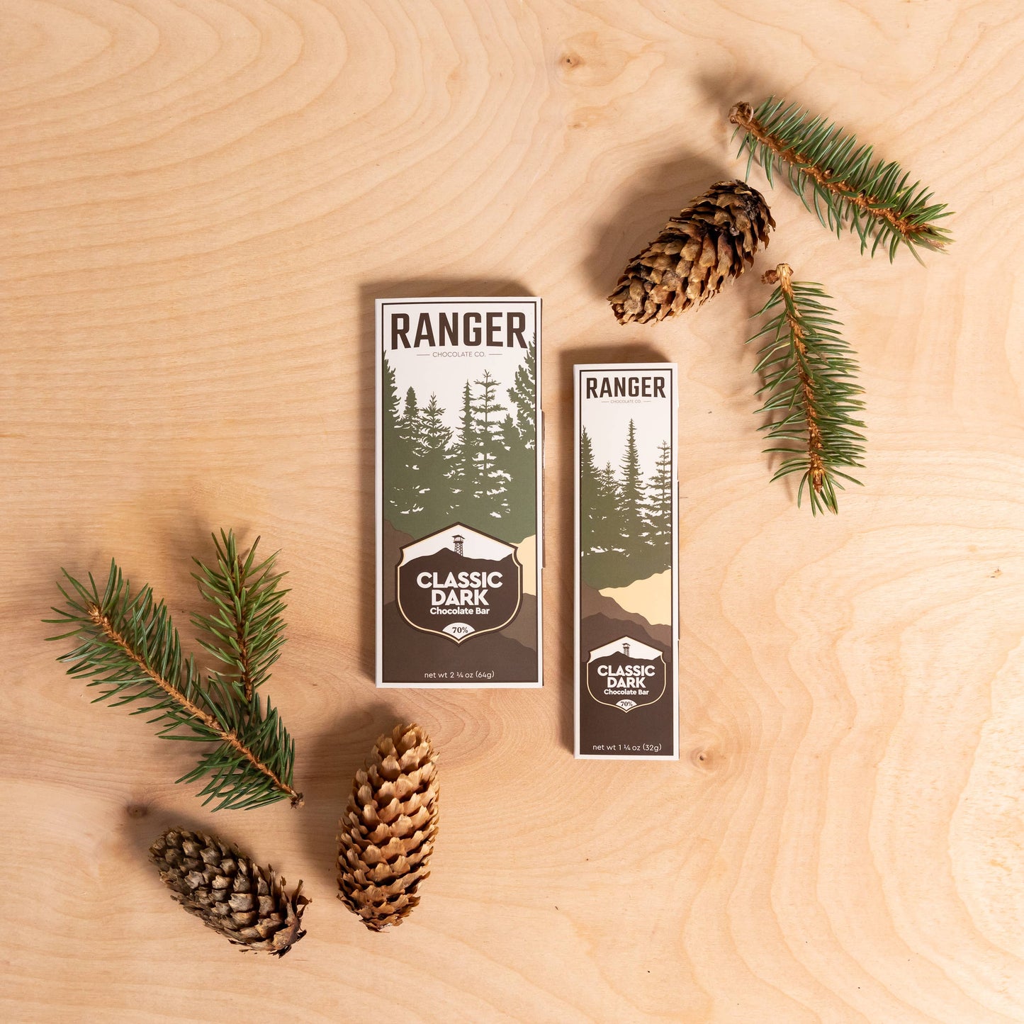 Ranger Chocolate Co. Classic 70% Cacao Dark Chocolate Bar, Oregon