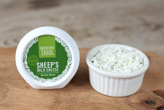 Green Dirt Farm - Fresh Spreadable Sheep's Milk Cheese - Garlic Herb 3.5 oz