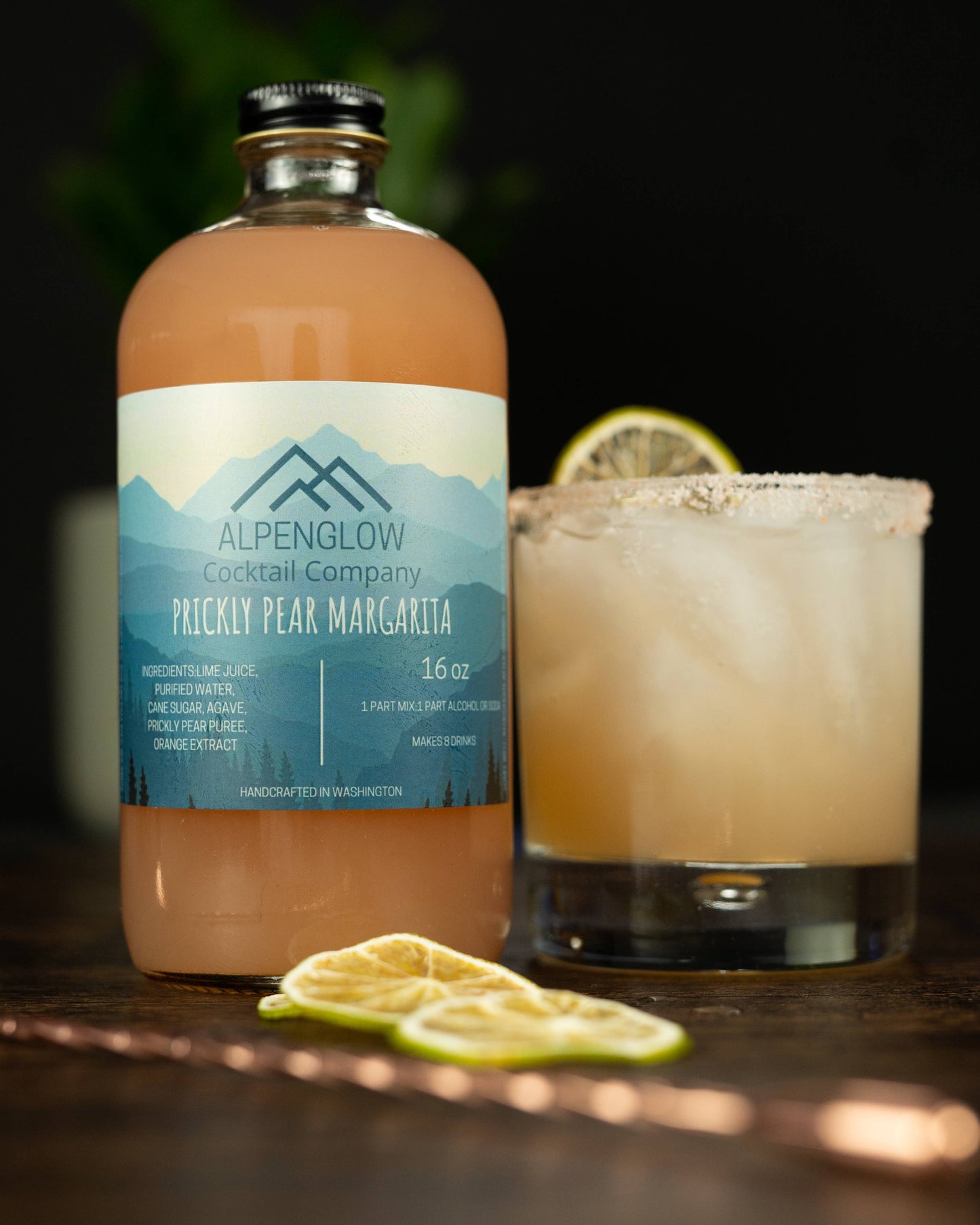 Alpenglow Cocktail Company Prickly Pear Margarita Syrup, Washington