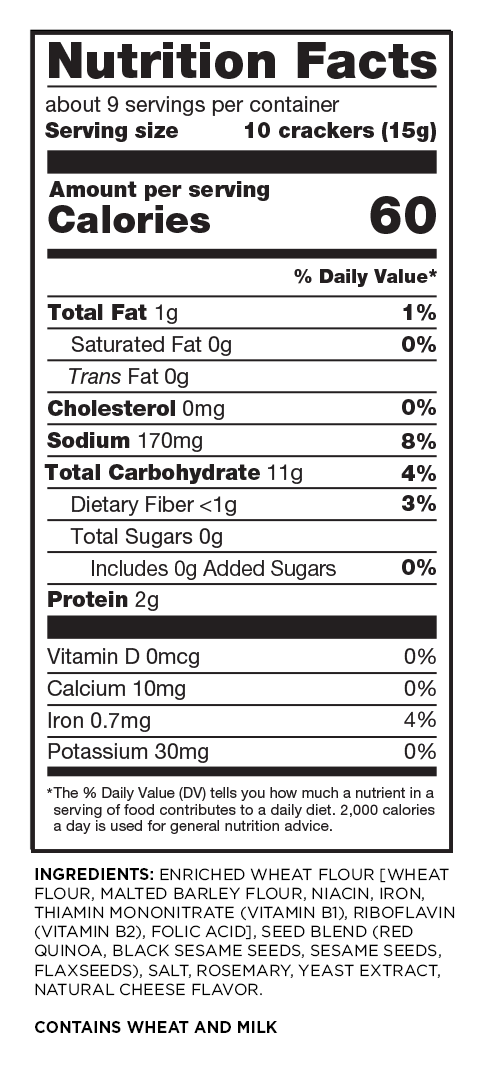34 Degree 'Seeded Crisps' Crackers, Colorado