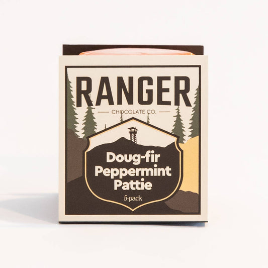 Box of Ranger Doug-fir Peppermint Pattie on a white background
