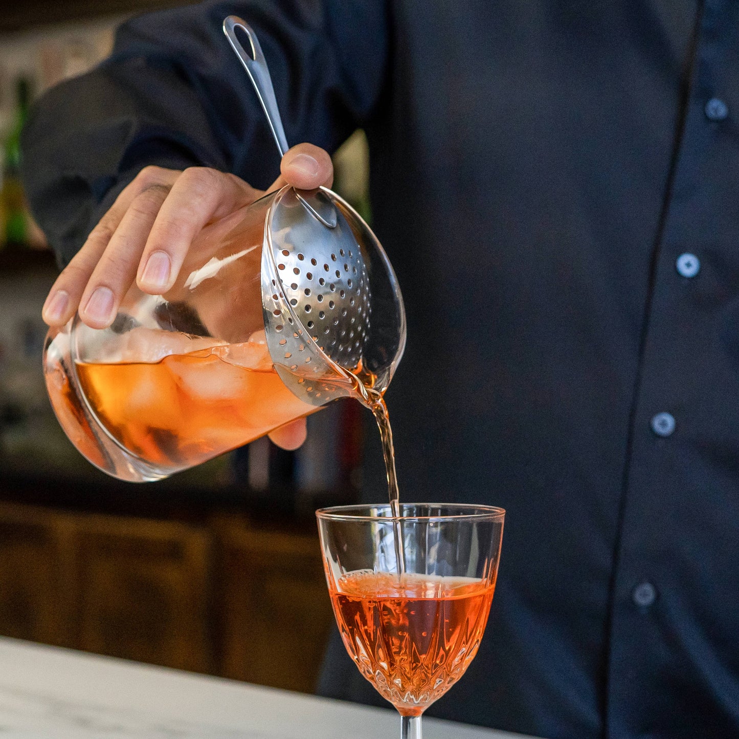 A Bar Above Cocktail Mixing Beaker