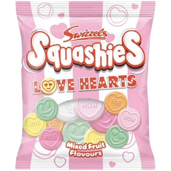 Swizzels Squashies Love Hearts Fruit Candy, United Kingdom