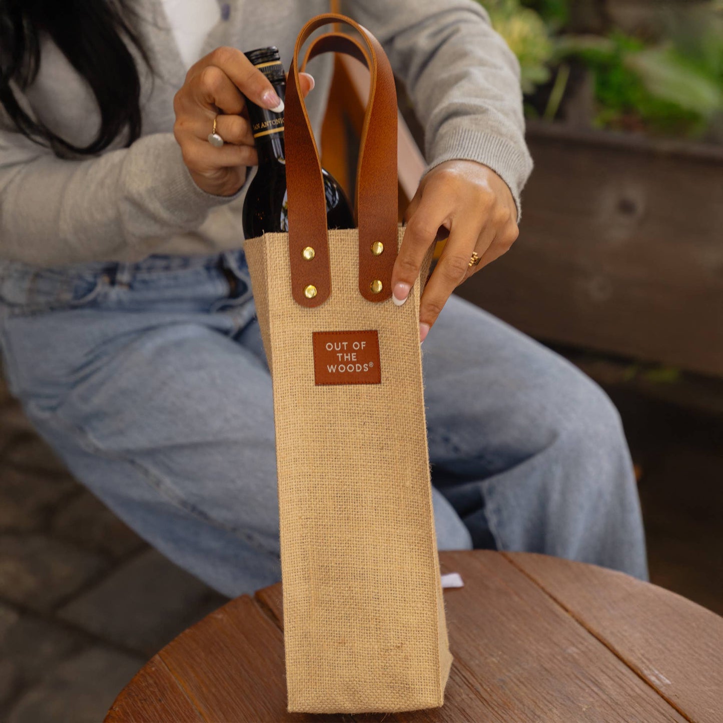 Out of the Woods 'Jute' Wine Tote