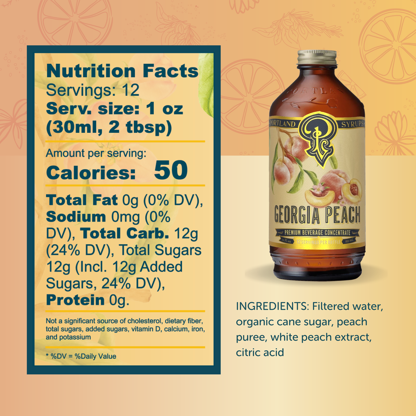 Portland Syrups Georgia Peach Syrup, Oregon