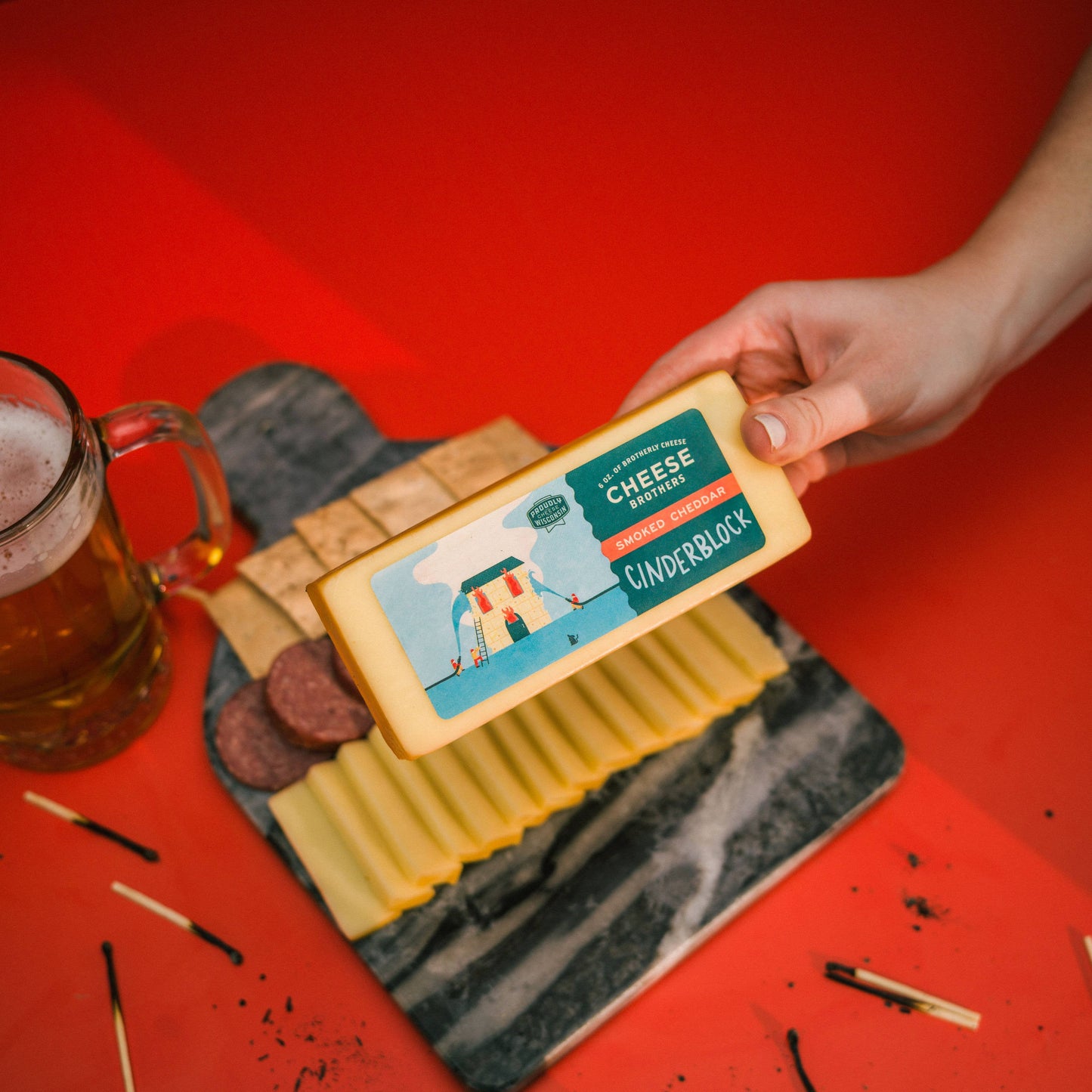 Cheese Brothers 'Cinderblock' Smoked Cheddar, Wisconsin