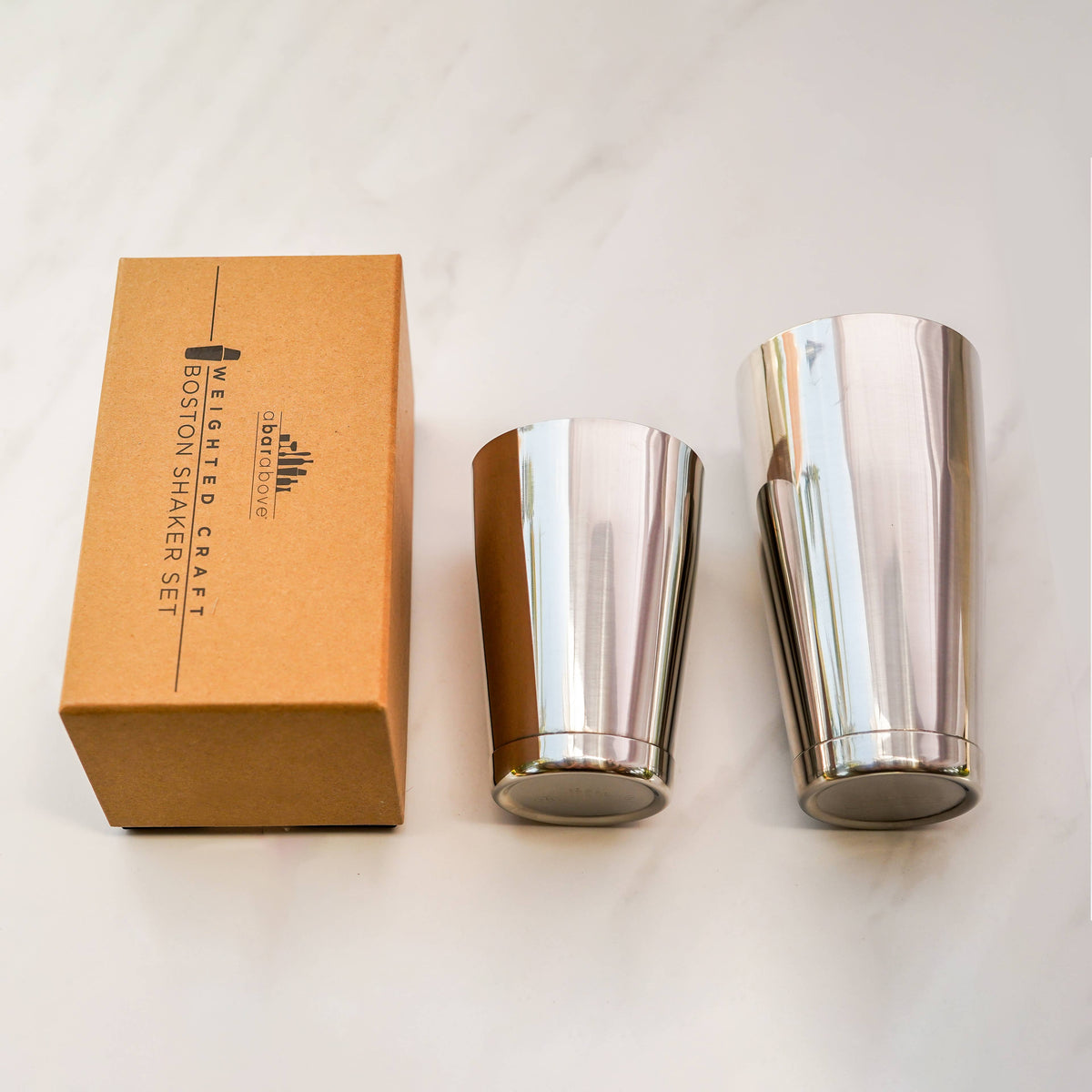 A Bar Above - Boston Shaker Set – Weighted/Weighted, Stainless Steel