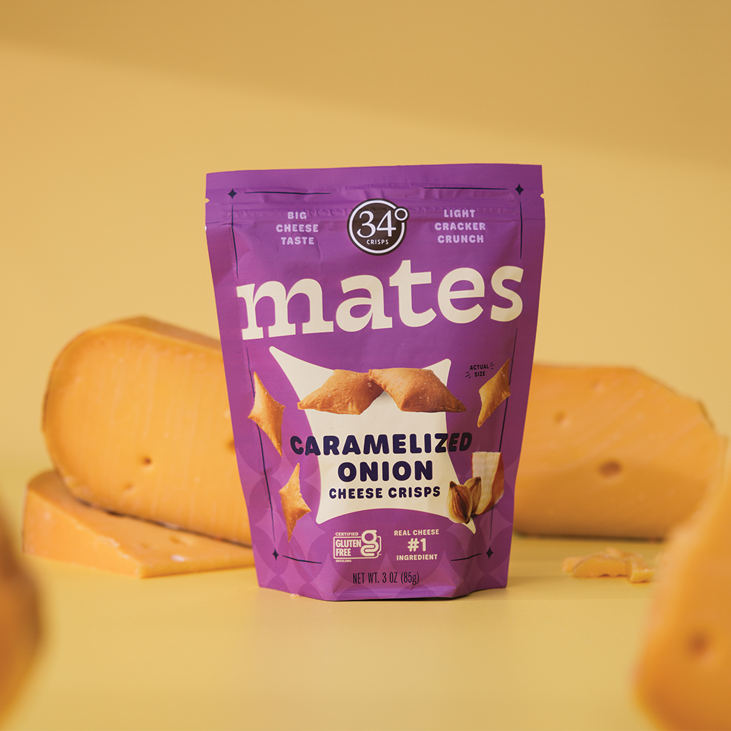 34 Degree 'Mates' Caramelized Onion Gluten Free Cheese Crisps, Colorado