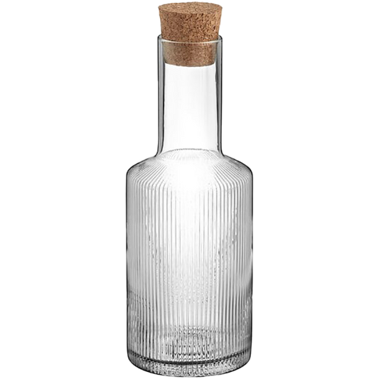 Acopa Lore Fluted Glass Carafe with Cork Lid